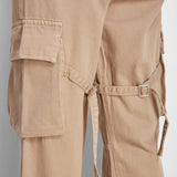 Strap Cargo Pants In Light Brown
