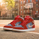 Кросівки Jordan 1 Mid "Denim Red"