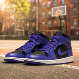 Air Jordan 1 Mid Purple Black (W)