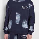 Atelier Hoodie With Paint Stains In Navy