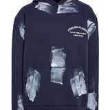 Atelier Hoodie With Paint Stains In Navy